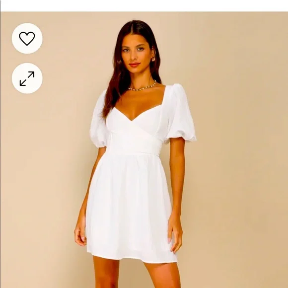 just a lover mini dress Lulus | Dresses | Little Bit In Love White Surplice Puff Sleeve Mini Dress